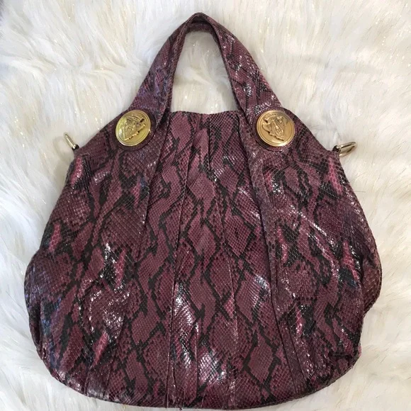 Vintage Authentic 💯% Gucci Purple Python Hysteria Hobo - Picture 2 of 8